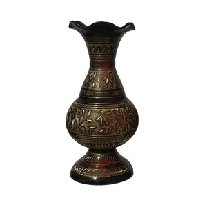 Gold <b>Engraving</b> Brass Flower <b>Vase</b> With Black Paint Finished For Home Decor High Quality Table Decorative Flower <b>Vase</b> - Product Image 4