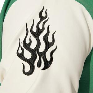 Chaqueta universitaria de cuero PU con soporte transpirable de alta calidad personalizada para hombre, estilo de retales con letras de invierno, tallas 4XL-6XL alto - Product Image 3