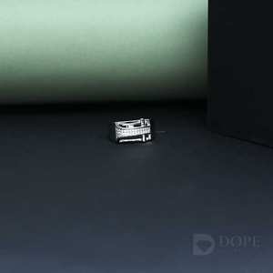 Bold Gents Bague hip-hop élégante en acier inoxydable Design personnalisé unisexe Lab créé Moissanite Trendy Fashion Forward Parties - Product Image 2