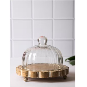 Custom Luxury Acacia Wooden Cake <b>Stand</b> with Glass Dome <b>Turntable</b> Rotating Baking Equipment for Serving and Displaying Cake - Product Image 5