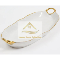 Bol de service à soupe en verre d'agate avec couverture de feuille et support en aluminium moulé couleur or Accessoires décoratifs de table pour la maison Fournitures