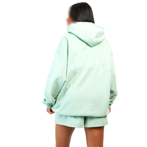 2 Piece Winter Wear <b>Shorts</b> Set 100% Cotton Material Lightweight Breathable Customized Logo Printing Solid OEM Service - Product Image 2