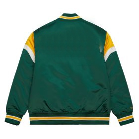 2025 Material de poliéster de alta calidad impresión personalizada transpirable nuevo diseño hombres satén Varsity chaqueta blanco Color personalizado - Product Image 2