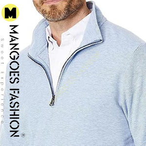 Polo à demi-zip en gros, 100% coton, logo personnalisé, sweat-shirts à manches longues vierges pour hommes, haute qualité - Product Image 3