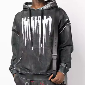 Hoodies en détresse personnalisés de haute qualité pour hommes fabriqués en usine avec 100% coton hiver nouveau Design col à capuche tarif de gros - Product Image 2