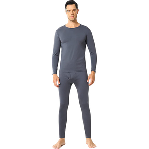 Vente en gros de sous-vêtements thermiques en flanelle épaisse, sous-vêtements longs en coton pour hommes - Product Image 2