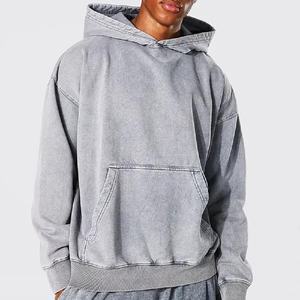 Meilleur sweat-shirt à capuche épais délavé à l'acide Sweats à capuche en coton polaire surdimensionné de luxe pour l'hiver Tailles XS-XL avec motif imprimé - Product Image 1