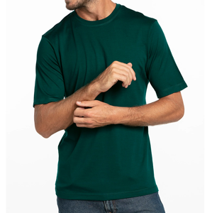 T-shirt pour homme en laine mérinos 100% fabriqué en usine, col rond, été, poids lourd, couleur unie, coupe classique, écologique, anti-froissement - Product Image 6