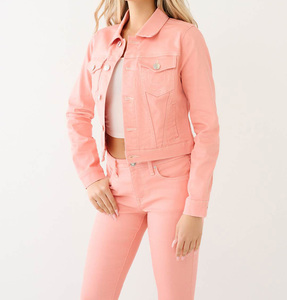 OEM Breathable Women's Windproof Waterproof Denim <b>Jacket</b> with Embroidery & Camouflage Button-Up Collar Long Sleeves Pockets - Product Image 6