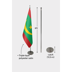 Drapeau d'intérieur officiel personnalisé de la Mauritanie - 3x5 pieds, impression numérique, mât en aluminium, bannière en coton ou en plastique, logo personnalisé - Product Image 6