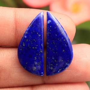 ต่างหูหรือเครื่องประดับทำมือจากพลอยลาพิส ลาซูลี สีน้ำเงินธรรมชาติ รูปทรงสามเหลี่ยม/ลูกแพร์/วงรี - Product Image 5