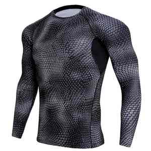 Traje de baño de manga corta con estampado de surf personalizado Rashguards, camisa de protección solar, protector de erupción de secado rápido para hombres, precio razonable OEM - Product Image 6