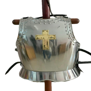 Coraza de acero medieval Caballero Traje medieval Placa de pecho Disfraz de Halloween Tamaño adulto Protector de pecho de plata - Product Image 1