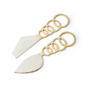 Cuchillo de queso con mango dorado de alta calidad Cortador de herramientas de queso ecológico con precio bajo para bodas - Product Image 1