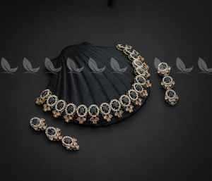 ออกแบบชุดสร้อยคอและต่างหูทองชุบสำหรับงานแต่งงาน ชุดเครื่องประดับเจ้าสาวสุดหรู 4 ชิ้น เครื่องประดับประดิษฐ์ - Product Image 3