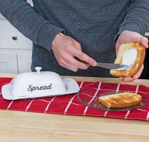 Beurrier utilitaire moderne en acier inoxydable avec une brillance élevée et une forme fonctionnelle conçu pour une utilisation fréquente et un dîner élégant - Product Image 2