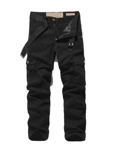 Logo personnalisé Pantalon de jogging pour hommes à la mode de haute qualité 100% coton respirant séchage rapide coupe ample droite décontracté Baggy Cargo - Product Image 5