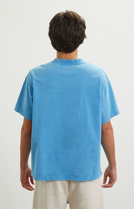 T-shirt à manches courtes bleu clair pour homme Coupe classique Jersey de coton Col rond Style décontracté - Product Image 4