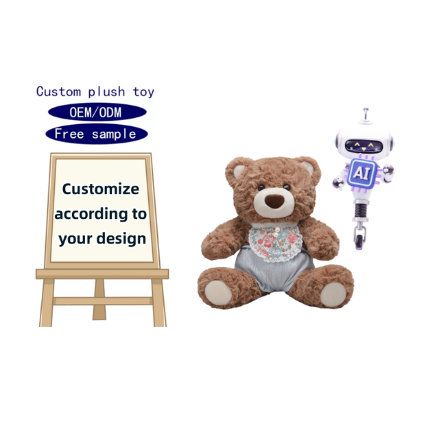 New Design Custom AI Robot Super Soft Plush Teddy Bear Doll with Mesh Lining-Intelligence Interaction Toy for Stress Relief