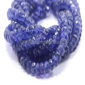 Pietra preziosa di Tanzanite blu naturale Rondelle sfaccettate belle perline per gioielli che fanno braccialetto collana di pietra fai da te