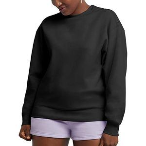 เสื้อกันหนาวแขนยาวสำหรับผู้หญิง, เสื้อกันหนาวผ้าฝ้ายคอฟลีซลำลองคอลูกเรือแฟชั่นใหม่ฤดูใบไม้ร่วง - Product Image 5