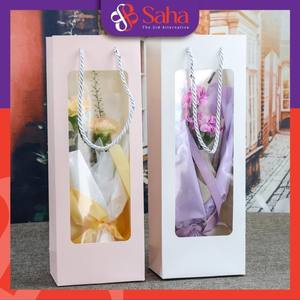 Sac en papier kraft de luxe personnalisé 36X12.5X8.5 CM Emballage cosmétique de cadeau de fantaisie avec échantillon gratuit de logo - Product Image 2