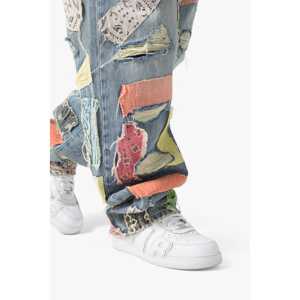 ULTRA BAGGY BANDANA PATCH DENIM Jeans bandana avec écusson pour hommes Style confortable - Product Image 3