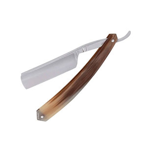 Maquinilla de afeitar recta negra de hoja única de etiqueta privada para barberías - Product Image 1