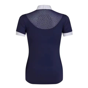 Camiseta elástica de manga corta con diseño OEM para mujer, ropa ecuestre de alta calidad, camisetas para espectáculo de competición - Product Image 6