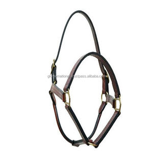 Caballo de cuero marrón ligero con acabado perfecto, cabestrillo de lujo cosido de cuero grueso con hebillas y anillos de acabado de latón sólido - Product Image 4