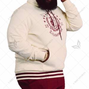 Sweat à capuche imprimé personnalisé Kapa Alpha Psi en détresse armoiries poche cachée texte Signature ourlet rayé vêtements grecs - Product Image 2