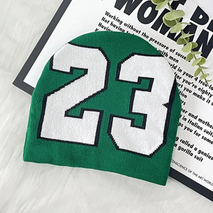 หมวกบีนนี่อะคริลิคทรงกะโหลกสำหรับฤดูใบไม้ร่วงฤดูหนาว100% หมวกบาสเก็ตบอลลายขี้ขลาดทรงถั่วถักเบอร์23 - Product Image 4