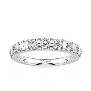 Anillo de Boda Clásico Jeulia con Diamantes en Tira para Hombre - Bañado en Rodio y Oro, Certificado IGI - Product Image 2