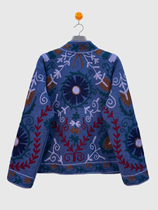 Chaqueta con Cuello Mandarín Bordada a Mano con Flores, Manga Larga, Talla Grande, Ropa de Otoño para Mujer, Estilo Bohemio de Algodón - Product Image 3