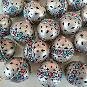 Cuentas tribales Kuchi afganas componentes étnicos hechos a mano tradicionales suministros de joyería Bohemia - Product Image 3