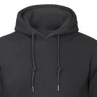 Sweat à capuche d'hiver personnalisé 100% coton Streetwear High Street Noir Jet Polaire Respirant Homme Pull-over Entraînement Professionnel en Salle de Sport