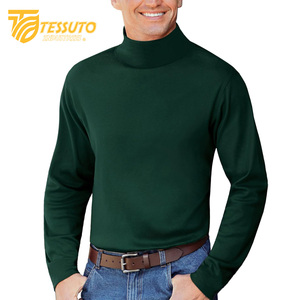 Pulls en tricot brodés pour hommes ODM 100% coton Couleur unie Motif entièrement respirant Coupe-vent Séchage rapide Haut d'hiver Confort - Product Image 2