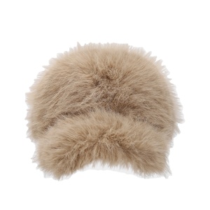 Gorro de Béisbol de Invierno para Mujer, Color Sólido, Grueso, Imitación Piel de Zorro, Cálido, de Felpa, a la Moda - Product Image 2