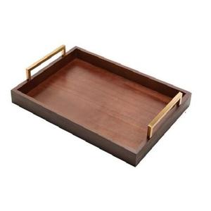 Bandeja de servicio redonda de madera de calidad superior elástica larga duradera con forma y tamaño personalizados de trabajo adornado al mejor precio - Product Image 6