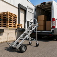 Chariot pliant en alliage d'aluminium à quatre roues, haute capacité de charge, chariot d'entrepôt portable, trois-en-un, marque GY, outils de shopping OBM