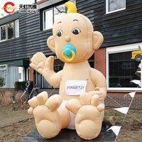 Modèle de bébé gonflable personnalisé de 3m/4m/5m/6m de haut, adorable personnage de dessin animé avec sucette, modèle néerlandais pour décoration
