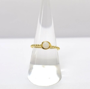 Anillo de Bodas de compromiso S925 Anillo de ópalo australiano natural mínimo chapado en oro de 14 quilates personalizable para OEM ODM al por menor de Tailandia - Product Image 1