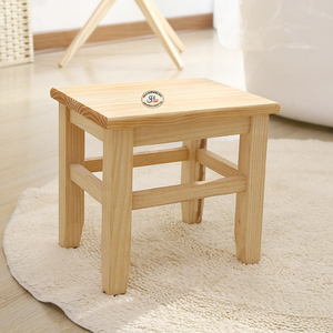 Classique petit tabouret en bois assemblage facile tabouret de créateur naturel marron en bois chambre chambre Table enfants tabouret décor à la maison - Product Image 5