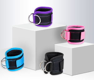 Sangle de cheville personnalisée pour haltérophilie Gym Double anneau en D Fermeture respirante en nylon et coton Protection professionnelle pour une utilisation unisexe - Product Image 3