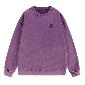 Acid Wash Sweatshirt 500gsm French Terry Sweatshirt ras du cou lavé à l'acide en détresse Prix très bon marché - Product Image 5