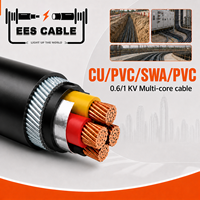 Câble d'alimentation multiconducteur CU/PVC/SWA/PVC, conducteur en cuivre toronné, isolation PVC, blindage en fil d'acier, gaine PVC
