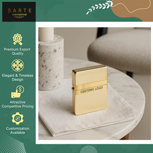 ไฟแช็คทองเหลืองแบบเติมได้ คุณภาพพรีเมียม หรูหรา ผลิตด้วยมือ พร้อมโลโก้สั่งทำพิเศษ ทนทาน กันลม เป็นมิตรกับสิ่งแวดล้อม - Product Image 3