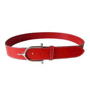 Ceintures d'équitation en cuir véritable de haute qualité pour femmes, ceintures d'équitation en cuir uni, boucle dorée pour cavaliers, adaptées à l'écurie - Product Image 6