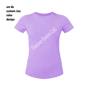 T-shirt unisexe en coton coupe ajustée de base personnalisé décontracté bleu surdimensionné imprimé fille grande taille t-shirt uni vierge exportation - Product Image 4