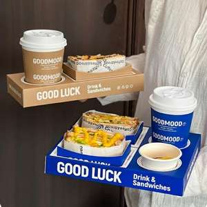 Personalizzato <span class=keywords><strong>Sandwich</strong></span> Cola caffè incorporato in carta vassoio di imballaggio Fast Food <span class=keywords><strong>a</strong></span> mano per il ristorante da portare fuori - Product Image 1